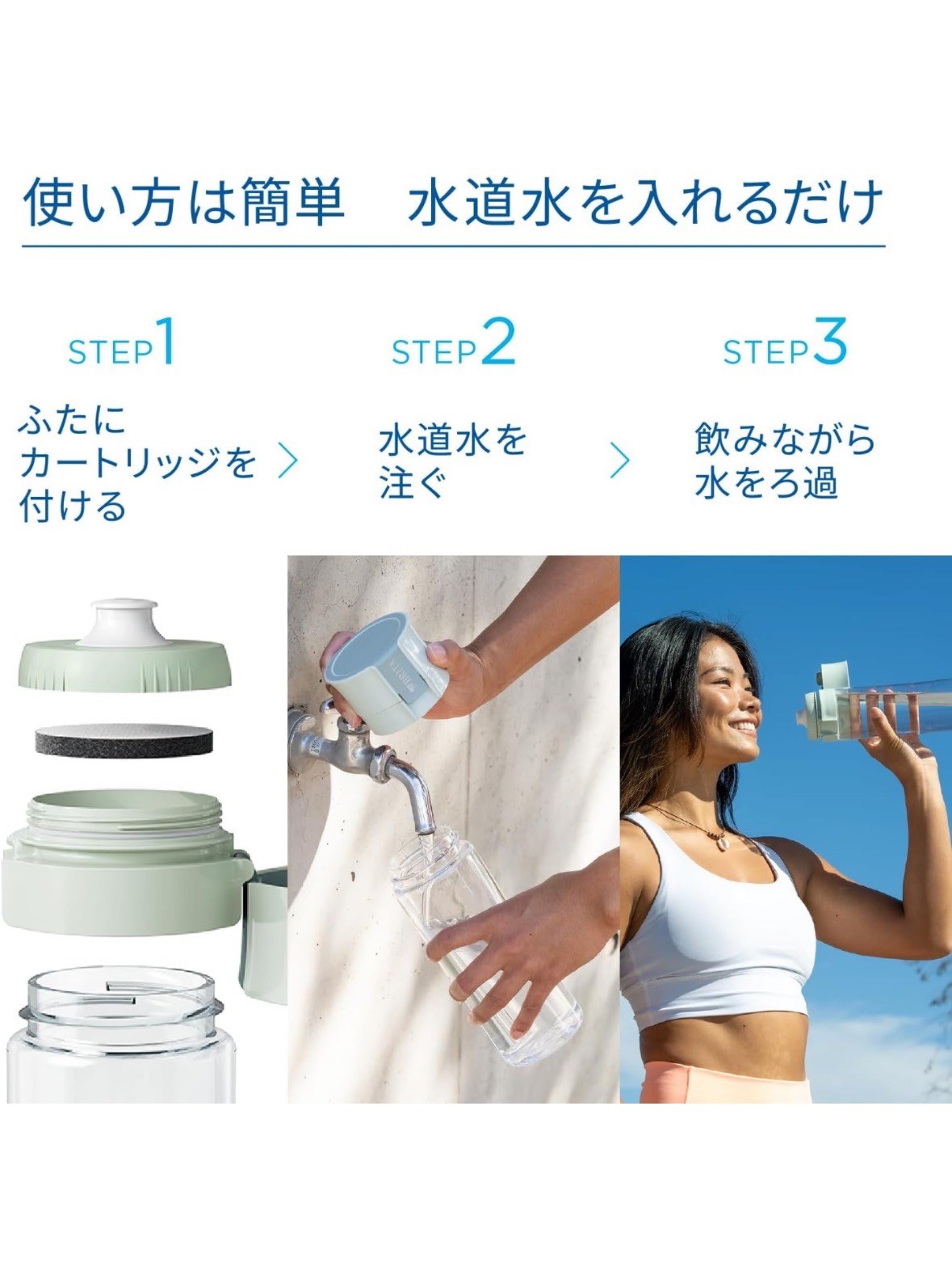 【德國BRITA】FILL & Go 運動濾水瓶｜隨身濾水瓶｜日本購入｜內建濾芯可更換｜外出飲水好方便｜隨行水壺｜公司貨
