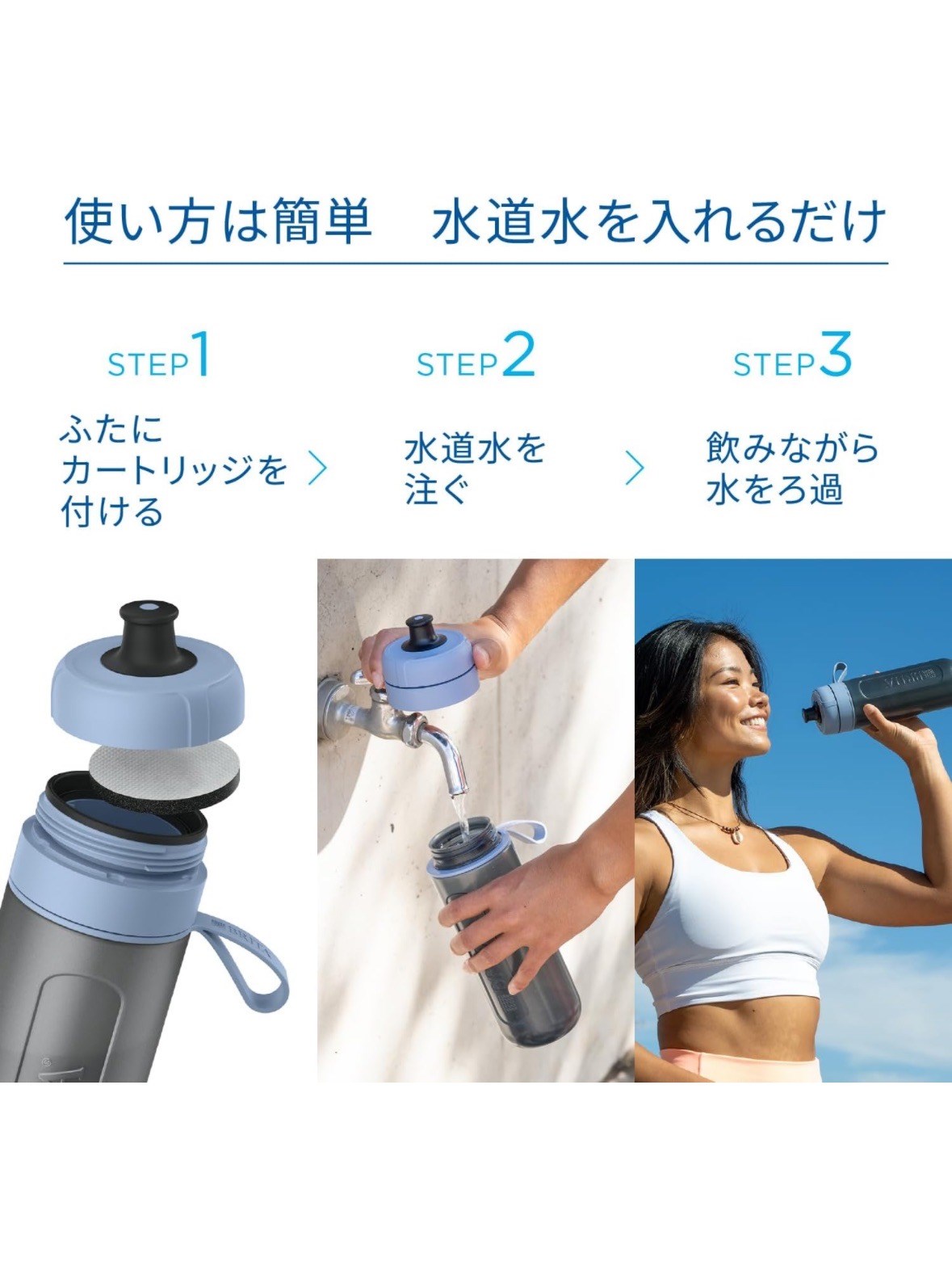 【德國BRITA】FILL & Go 運動濾水瓶｜隨身濾水瓶｜日本購入｜內建濾芯可更換｜外出飲水好方便｜隨行水壺｜公司貨